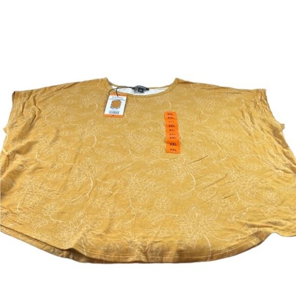 Buffalo David Bitton Womens XXL Floral Outline French Terry Short Sleeve Top NWT - Picture 4 of 7